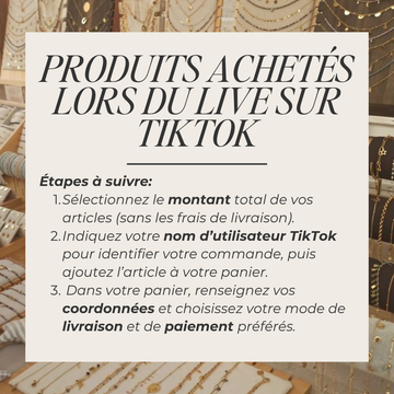 Produits achetés lors d’un live TikTok
