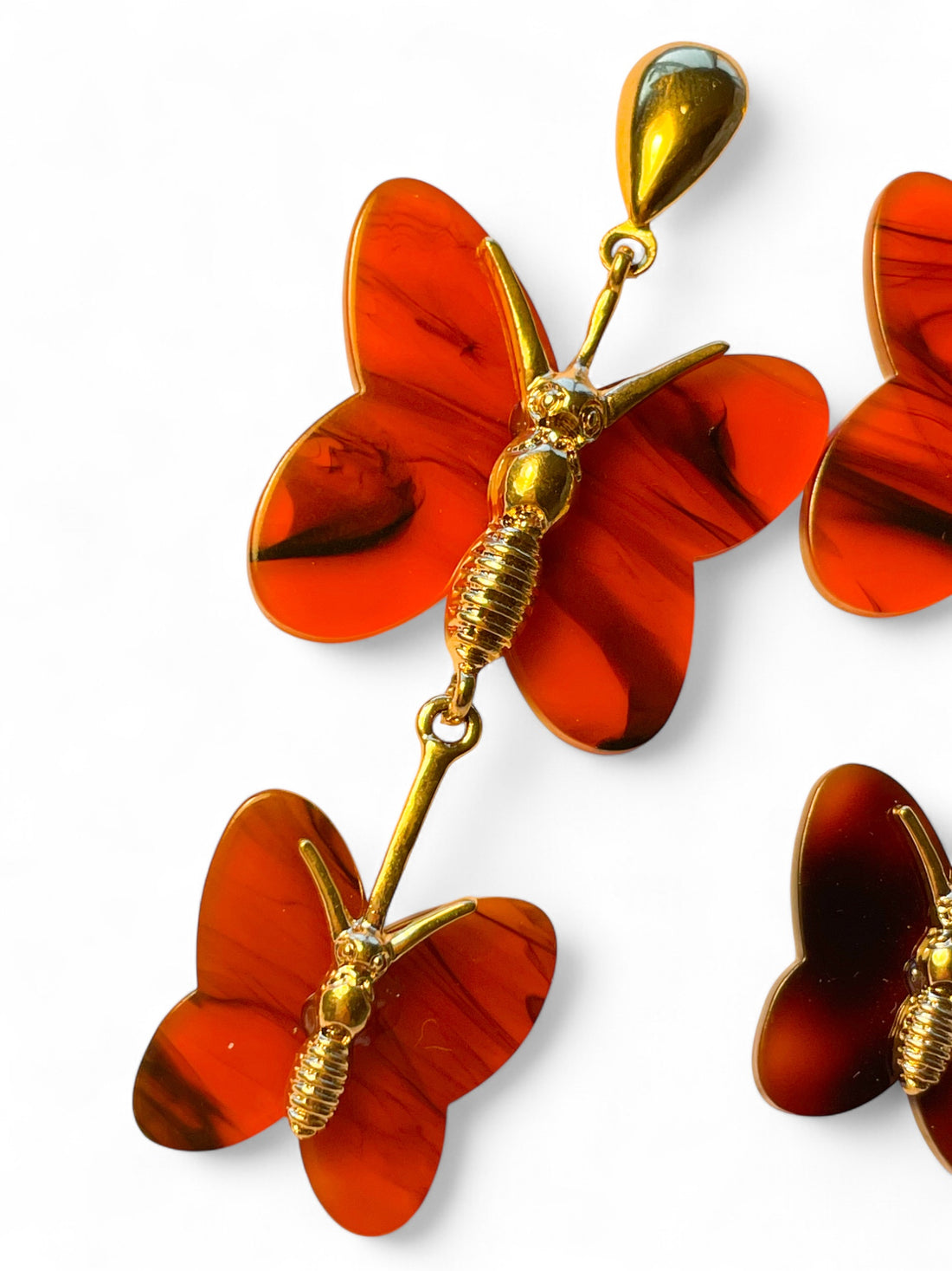 Boucles d'oreilles Papillon Rouge