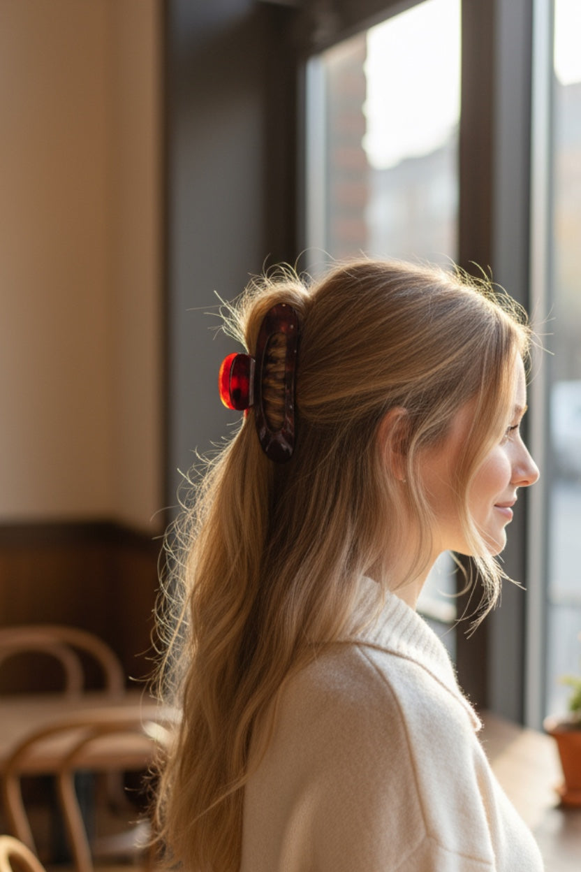 Barrette Rubis Bordeaux