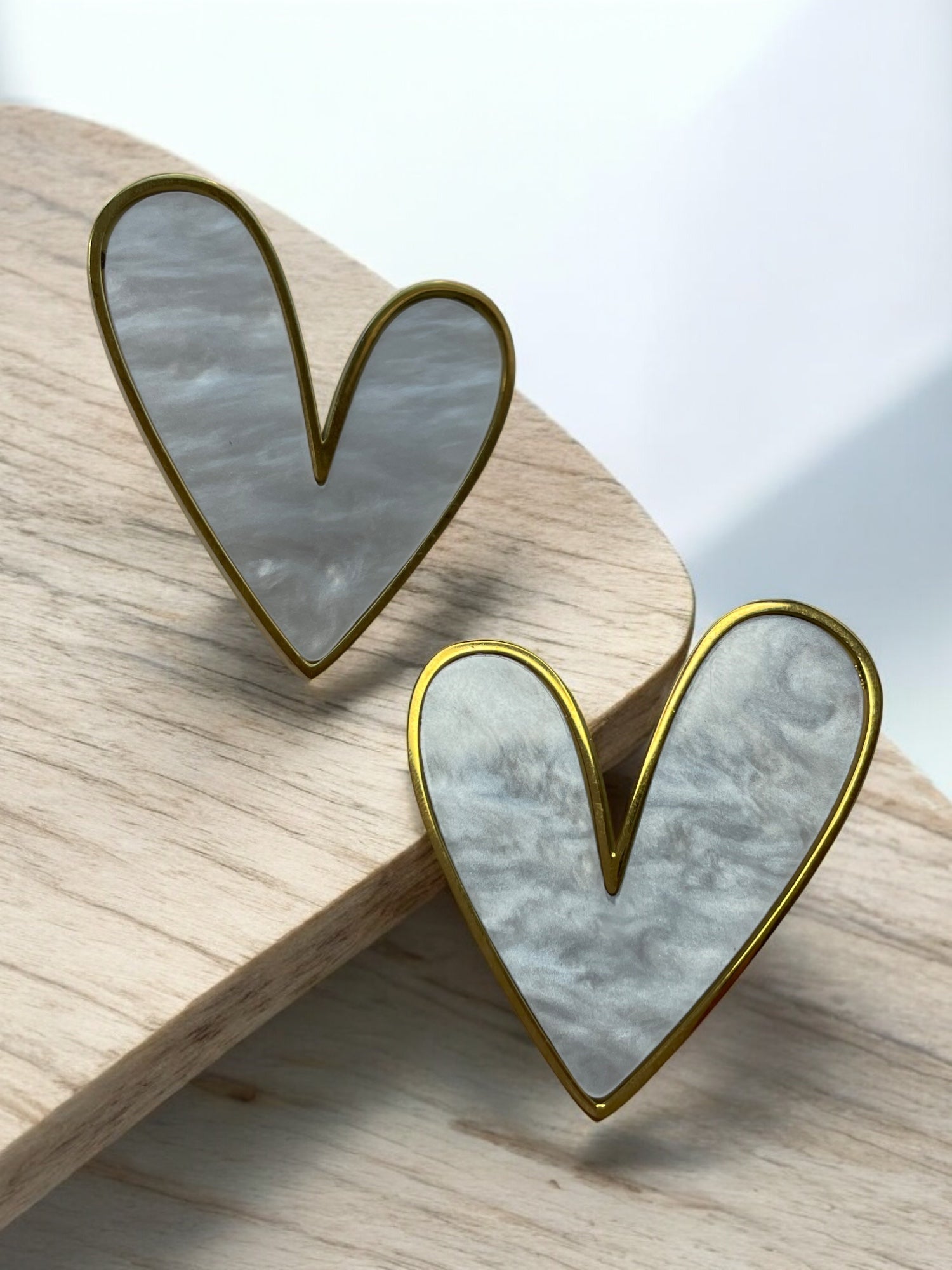 Boucles d'oreilles Cœur Blanc